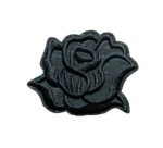 Black Rose Bud Embroidered