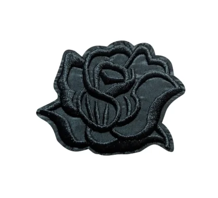 Black Rose Bud Embroidered