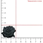 Black Rose Bud Embroidered