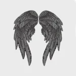 Large Gray Reflective Angel Wings