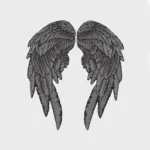 Large Gray Reflective Angel Wings