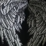 Large Gray Reflective Angel Wings