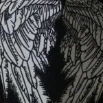 Large Gray Reflective Angel Wings
