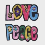 Retro Love Peace Embroidered Patch