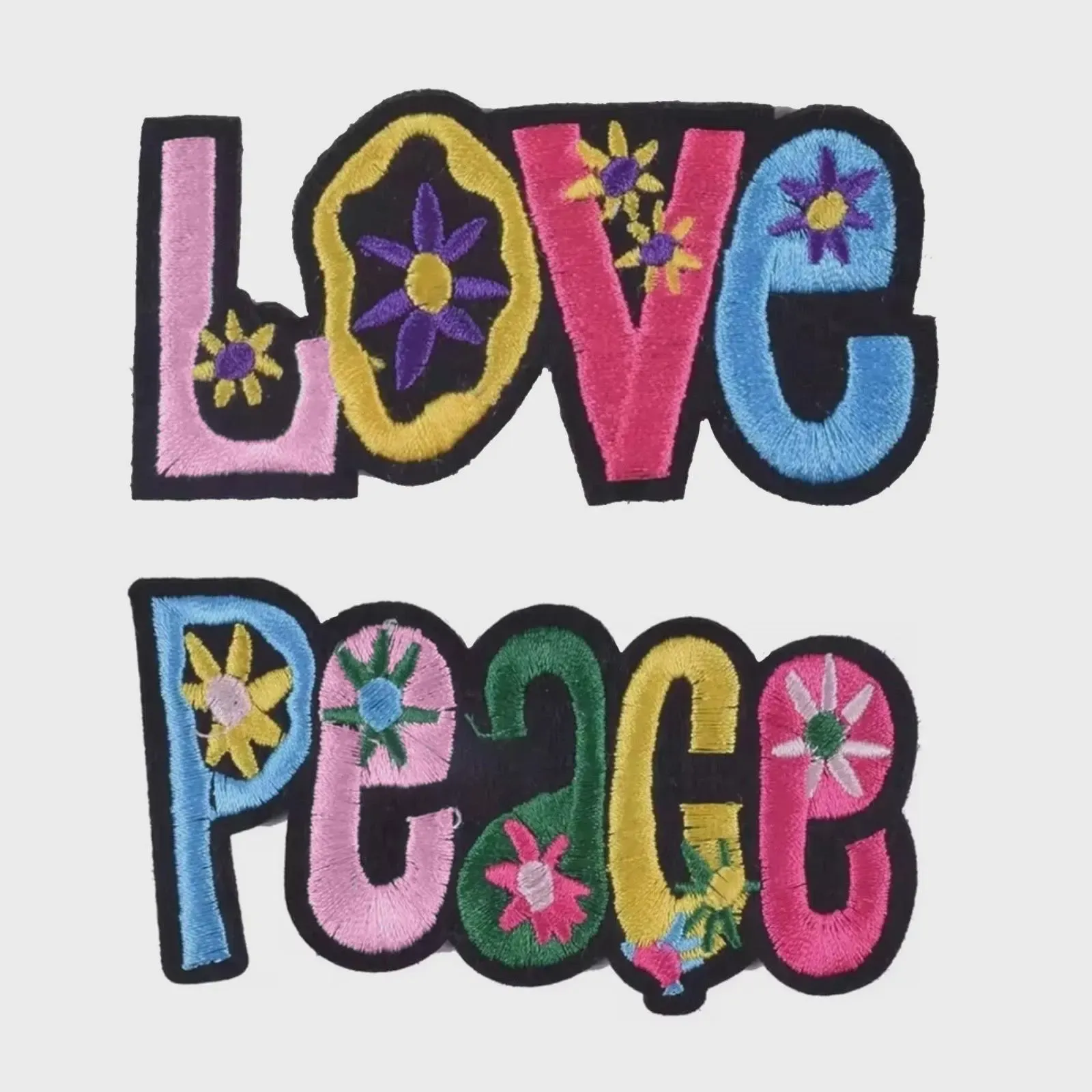 Retro Love Peace Embroidered Patch Retro Love Peace Embroidered Patch