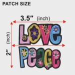 Retro Love Peace Embroidered Patch