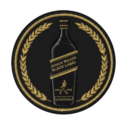 Black Label Bottle Embroidered Patch