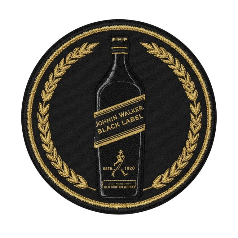 Black Label Bottle Embroidered Patch
