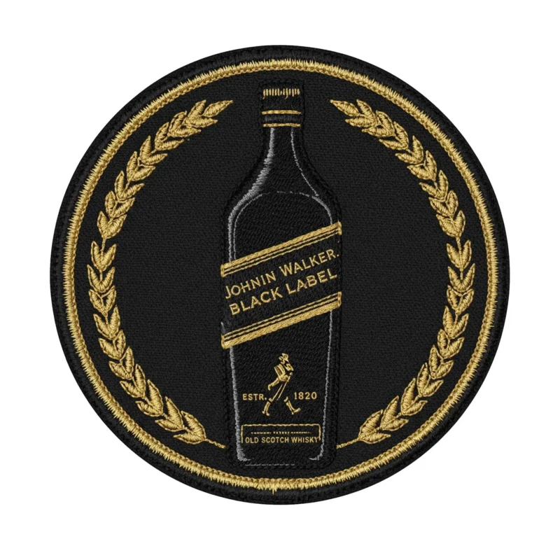 Black Label Bottle Embroidered Patch